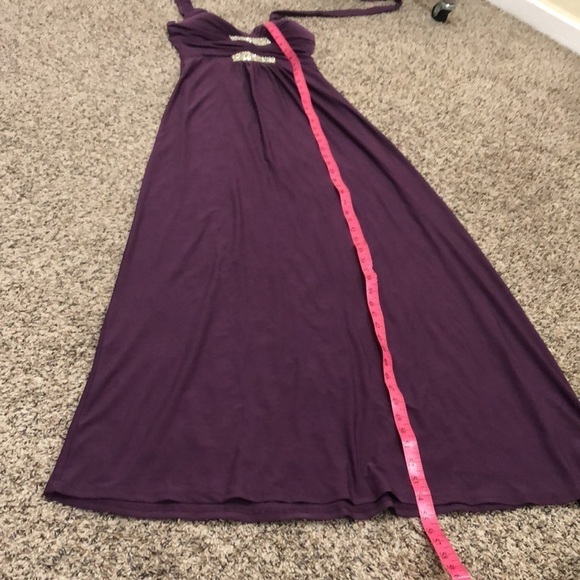 NWT Miss Morena Maxi Dress Size Small Plum Purple Rhinestone Gown - Picture 10 of 10